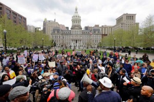 protesting the death of Freddie Gray