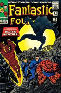 The Black Panther's first appearance, in a 1966 Fantastic Four issue.