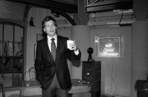 On the set of NBC's "Late Night with David Letterman," 1982.