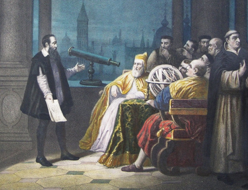 New perspectives: Galileo’s telescope. Detail from painting by H. J. Detouche (1754).
