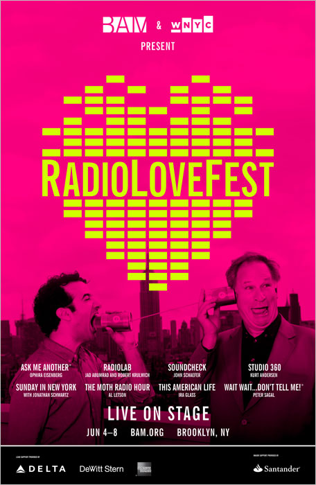 Poster for the RadioLoveFest at BAM.
